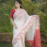 Delicate cotton Jamdani merged with arrow patterns